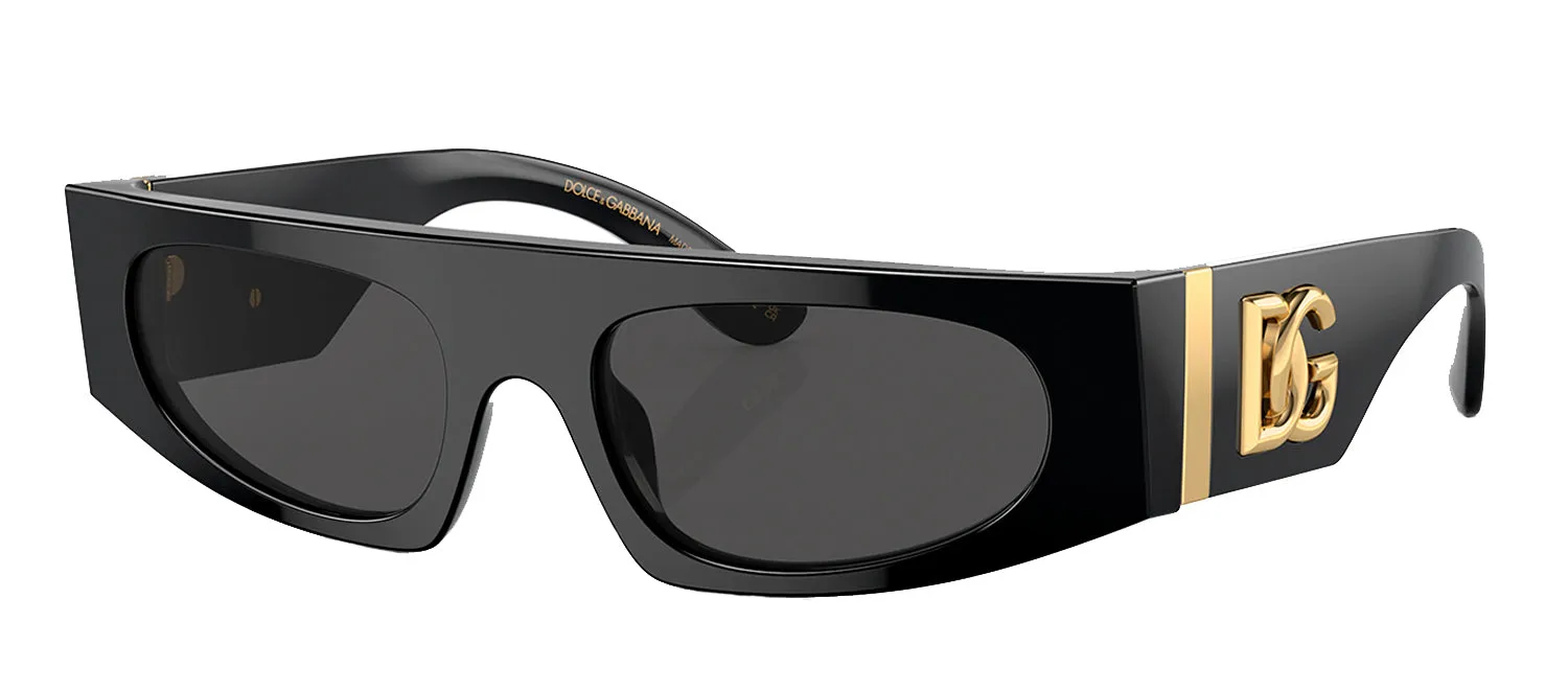 Dolce & Gabbana DG 4411 501/87 Rectangle Plastic Black Sunglasses with Grey Lens