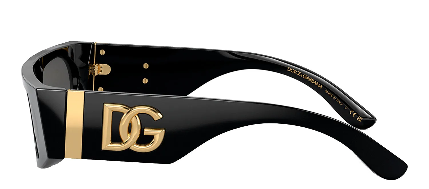 Dolce & Gabbana DG 4411 501/87 Rectangle Plastic Black Sunglasses with Grey Lens