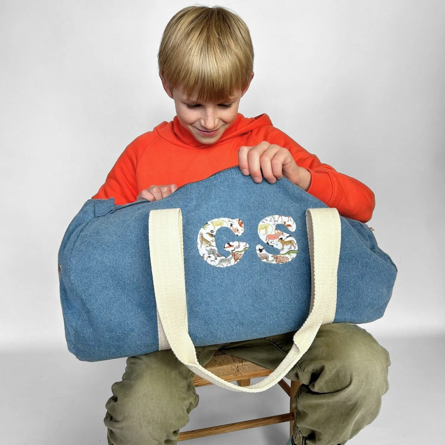 Double initial barrel bag, with star option