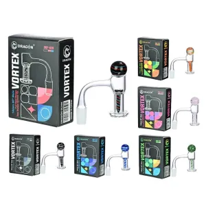 Dragon Glass Vortex Full Weld Banger Terp Slurper Spinner Kit - 90 Degree Angle [DQF-020]