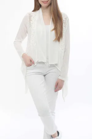 Drape Front Cardi with Tape Yarn