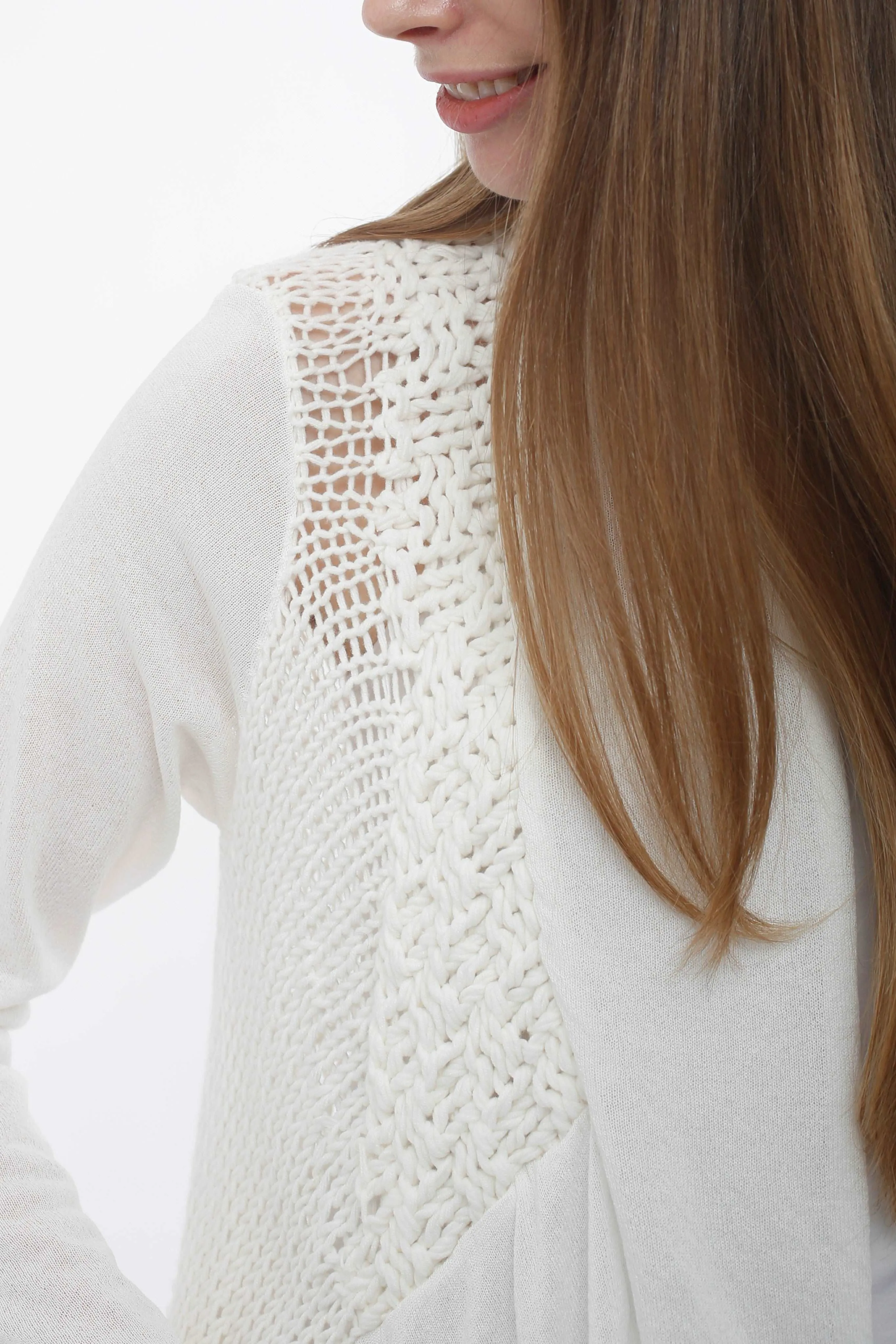 Drape Front Cardi with Tape Yarn