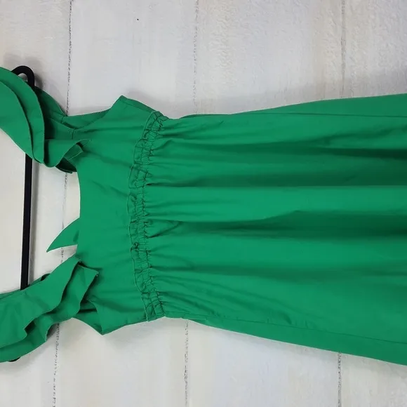 DREW Elegant Green Sleeveless Dress. Size XS