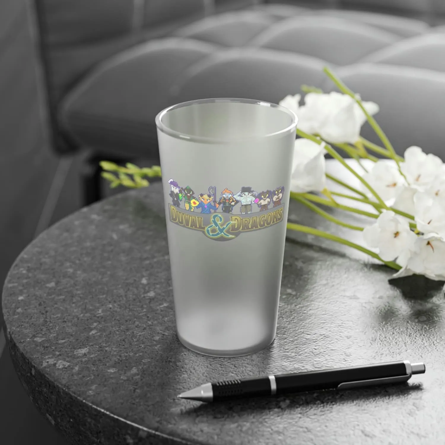 Duval & Dragons Pixel 2023 16oz Frosted Pint Glass