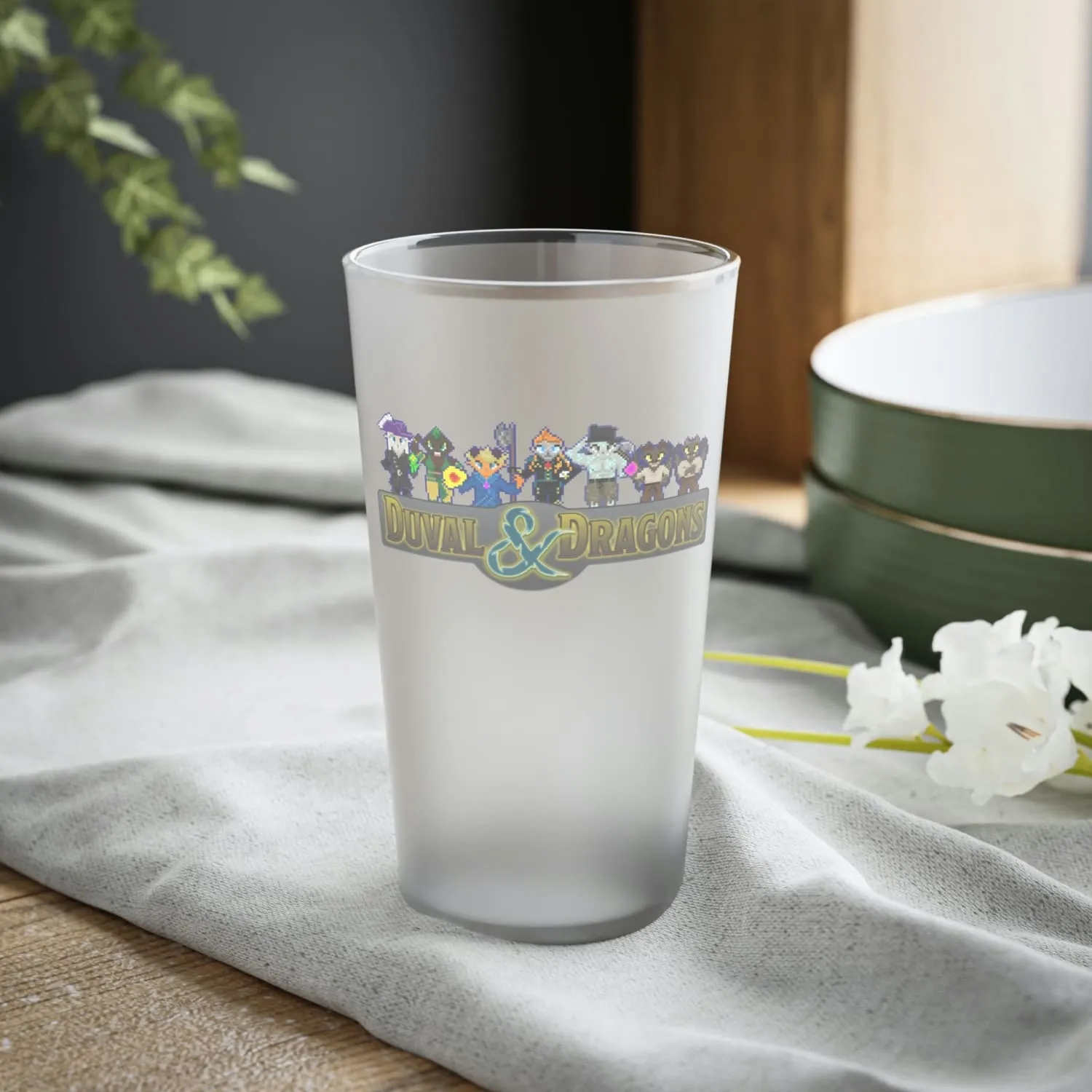 Duval & Dragons Pixel 2023 16oz Frosted Pint Glass