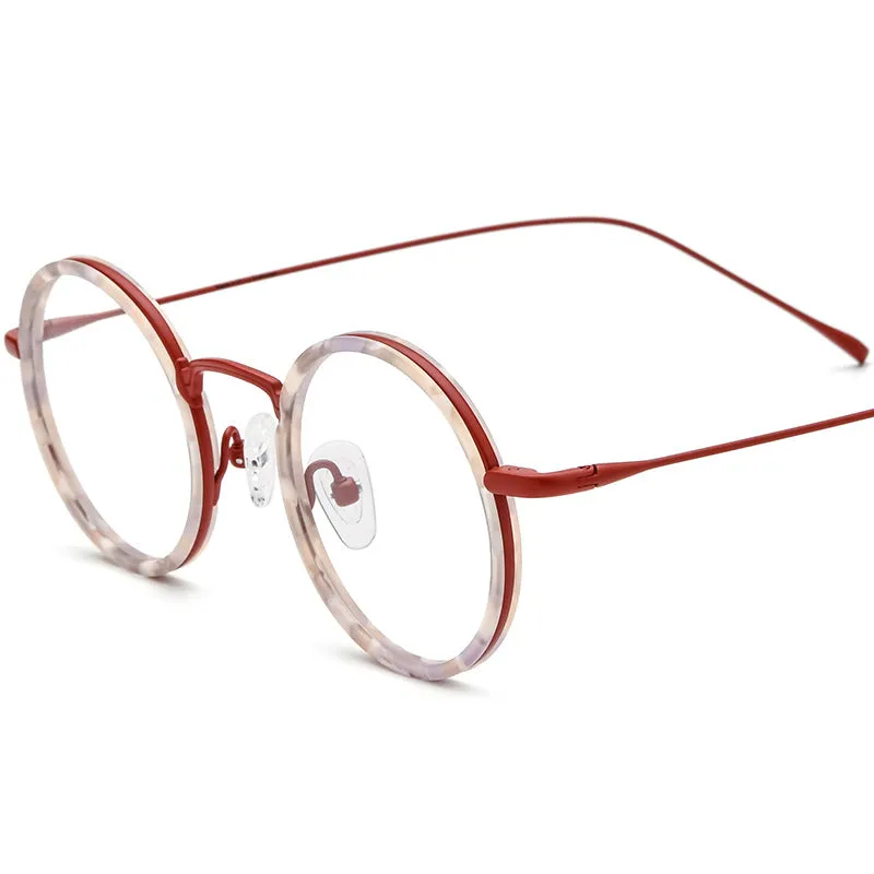 Eamon Titanium Round Glasses Frame