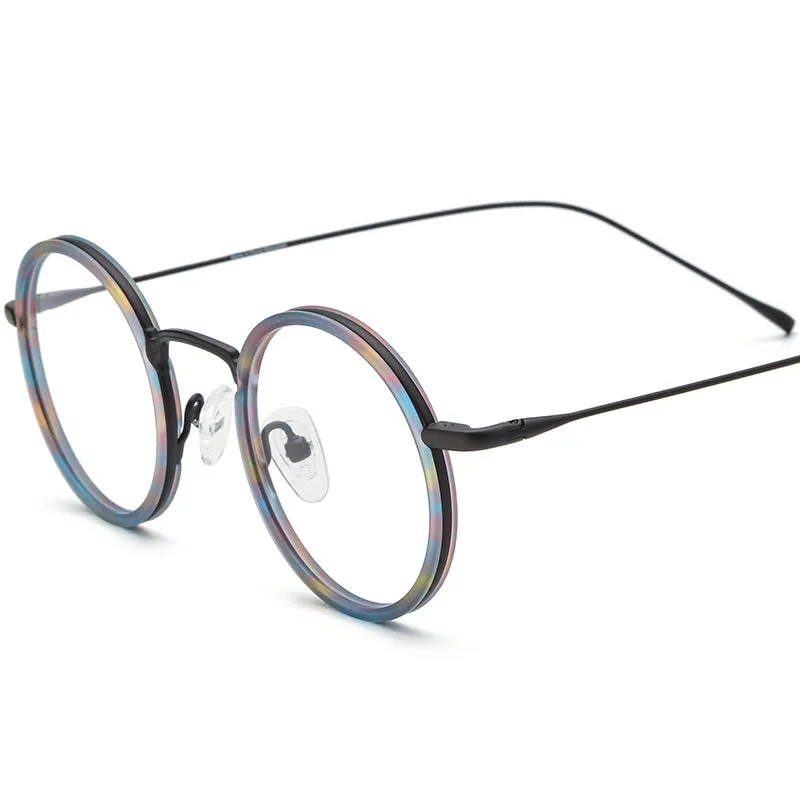 Eamon Titanium Round Glasses Frame