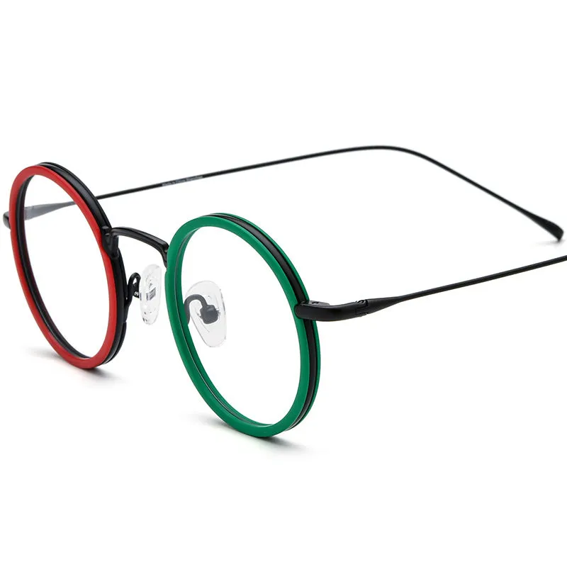 Eamon Titanium Round Glasses Frame