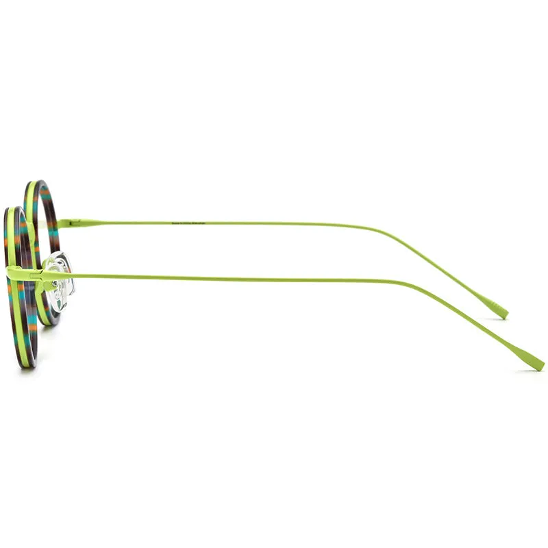Eamon Titanium Round Glasses Frame