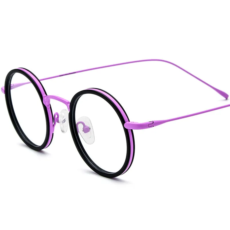 Eamon Titanium Round Glasses Frame