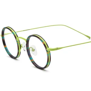 Eamon Titanium Round Glasses Frame