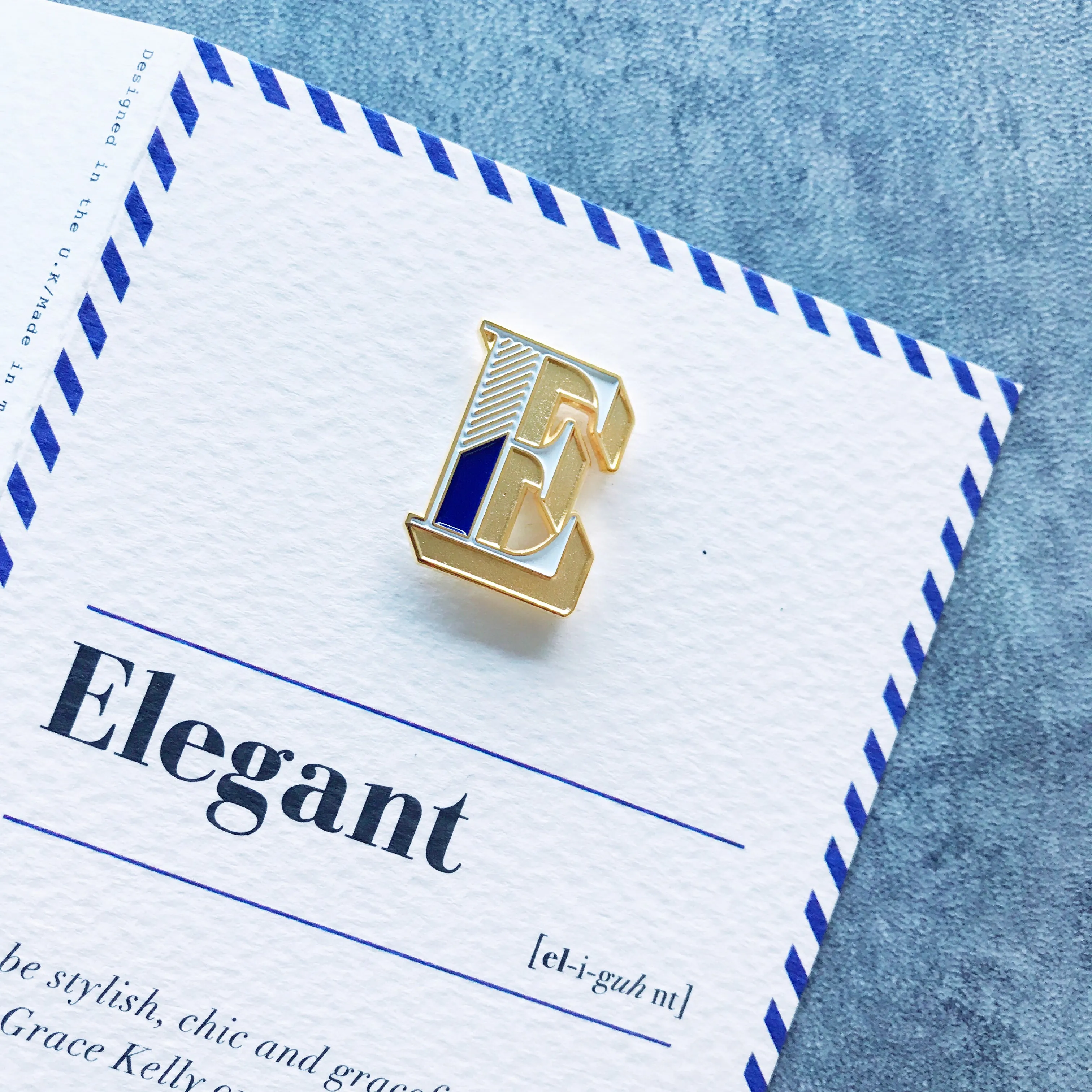 E/Elegant Pin Badge and Card