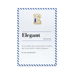 E/Elegant Pin Badge and Card