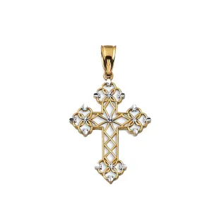 Elegant 10K Religious Cross Pendant in Yellow Gold