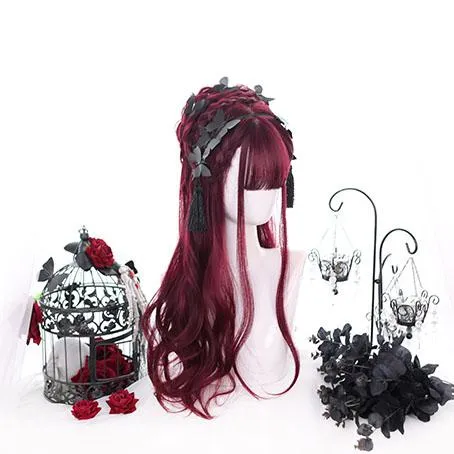 Elegant Bordeaux Red Wig SD01444