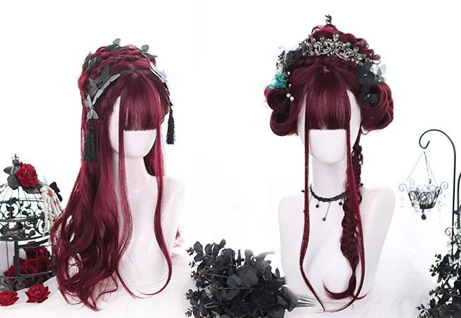 Elegant Bordeaux Red Wig SD01444