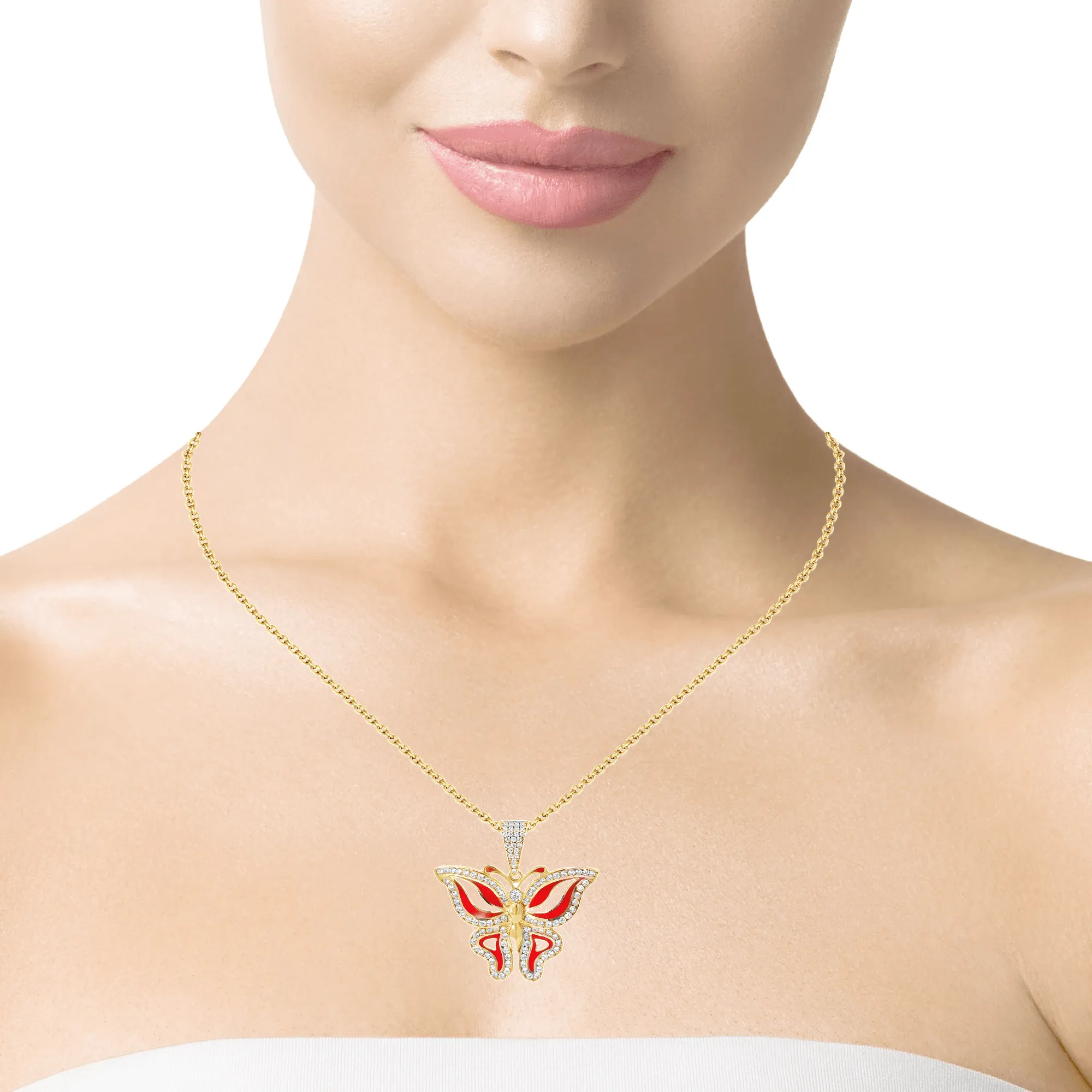 Elegant Butterfly Pendant 10k