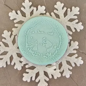Elegant Christmas Scene Fondant Debosser