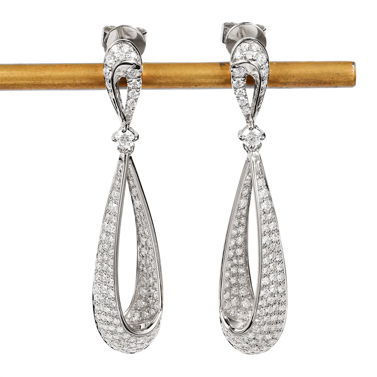 Elegant Diamond Dangle Drop Earrings