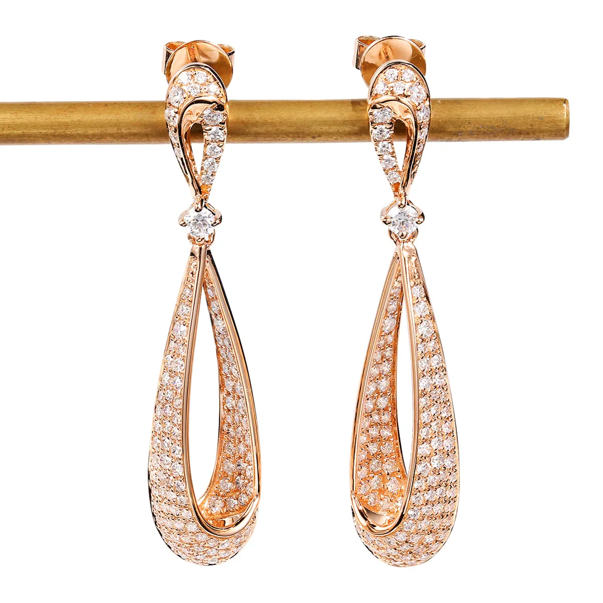 Elegant Diamond Dangle Drop Earrings