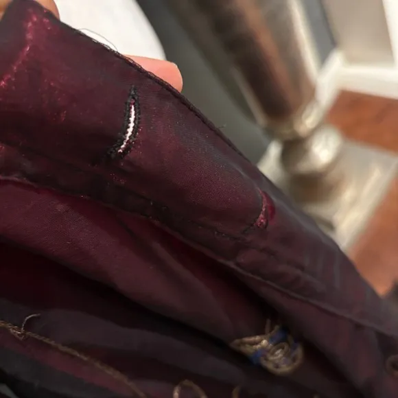 Elegant Floral Burgundy Wrap Around Skirt