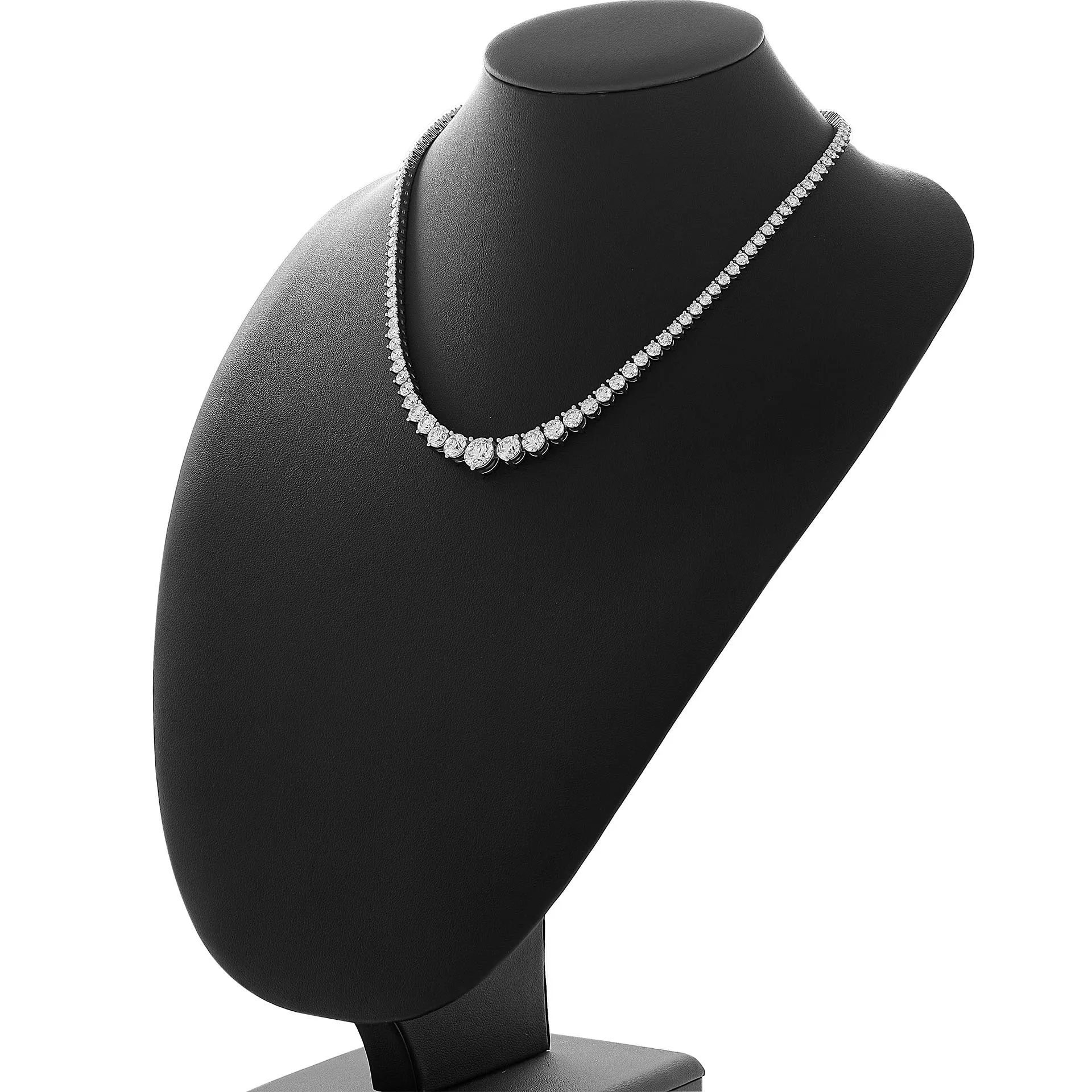 Elegant Graduated Diamond Tennis Necklace in Platinum with 19.45 Carat