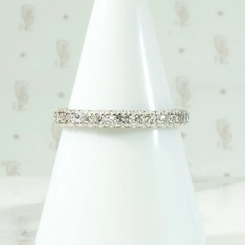 Elegant Mid Century Diamond & White Gold Eternity Band