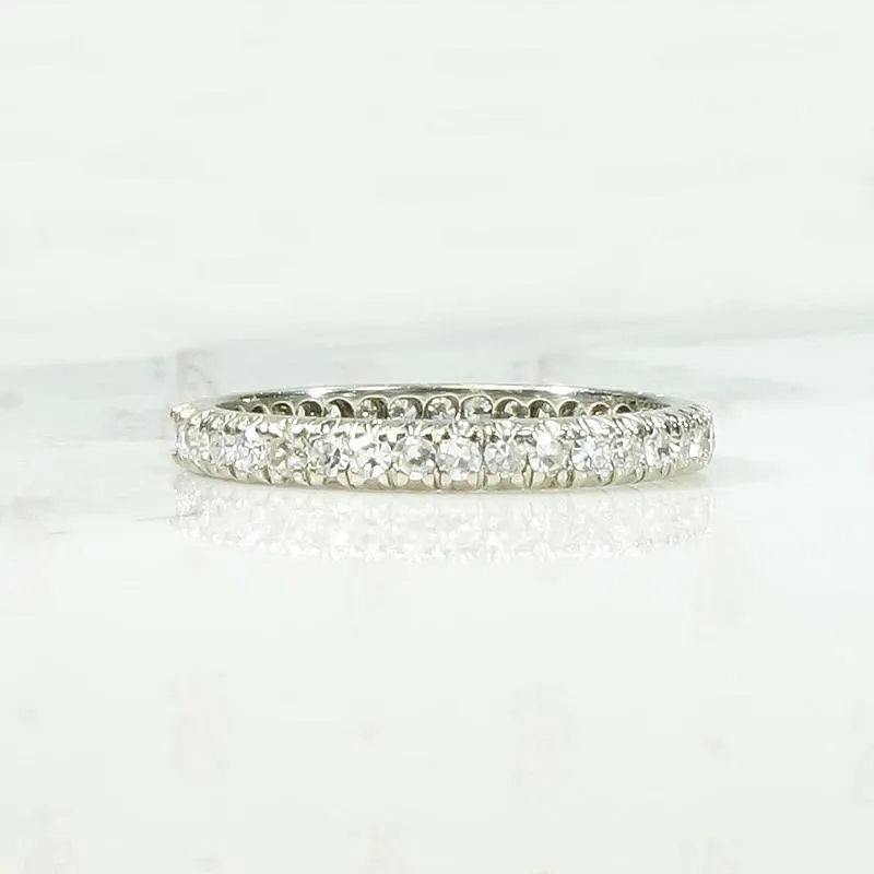 Elegant Mid Century Diamond & White Gold Eternity Band