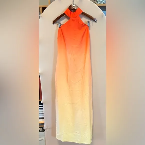 Elegant Orange Maxi Dress