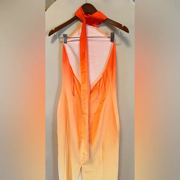 Elegant Orange Maxi Dress