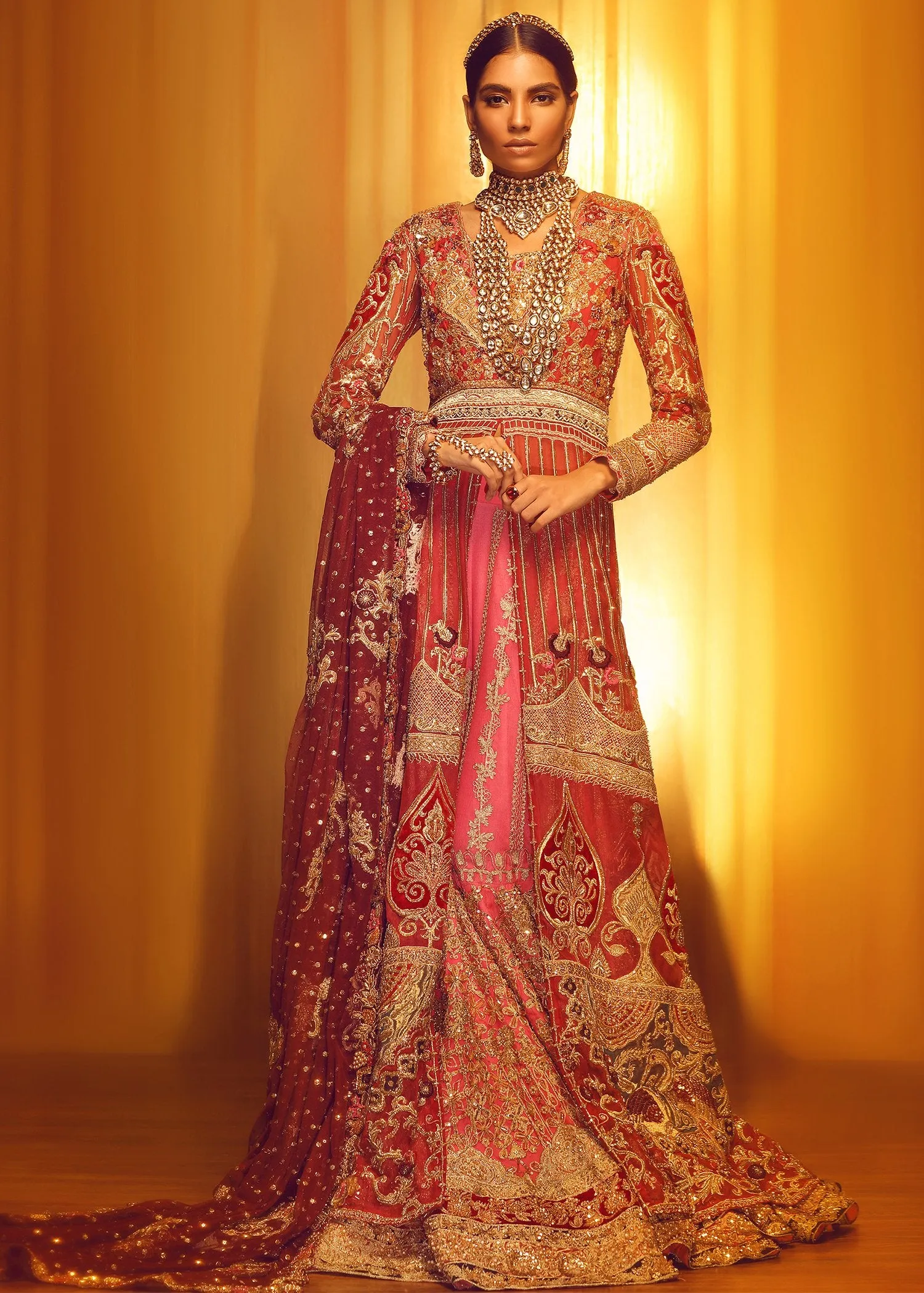 Elegant Pakistani Bridal Heavy Gharara for Wedding #J5134