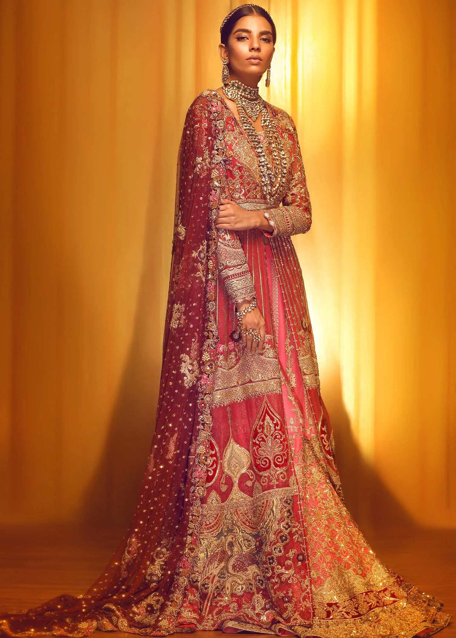 Elegant Pakistani Bridal Heavy Gharara for Wedding #J5134
