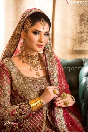 Elegant Pakistani Bridal Maroon Lehenga Dress #BN769