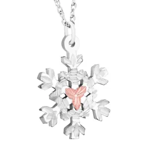 Elegant Snowflake - Sterling Silver Black Hills Gold Pendant