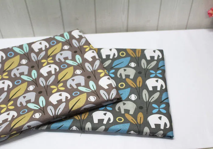 Elephants Cotton Fabric - Gray - By the Yard 43333  56859-1