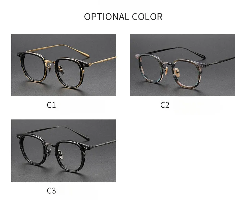 Elior Titanium Vintage Square Eyeglasses Frames