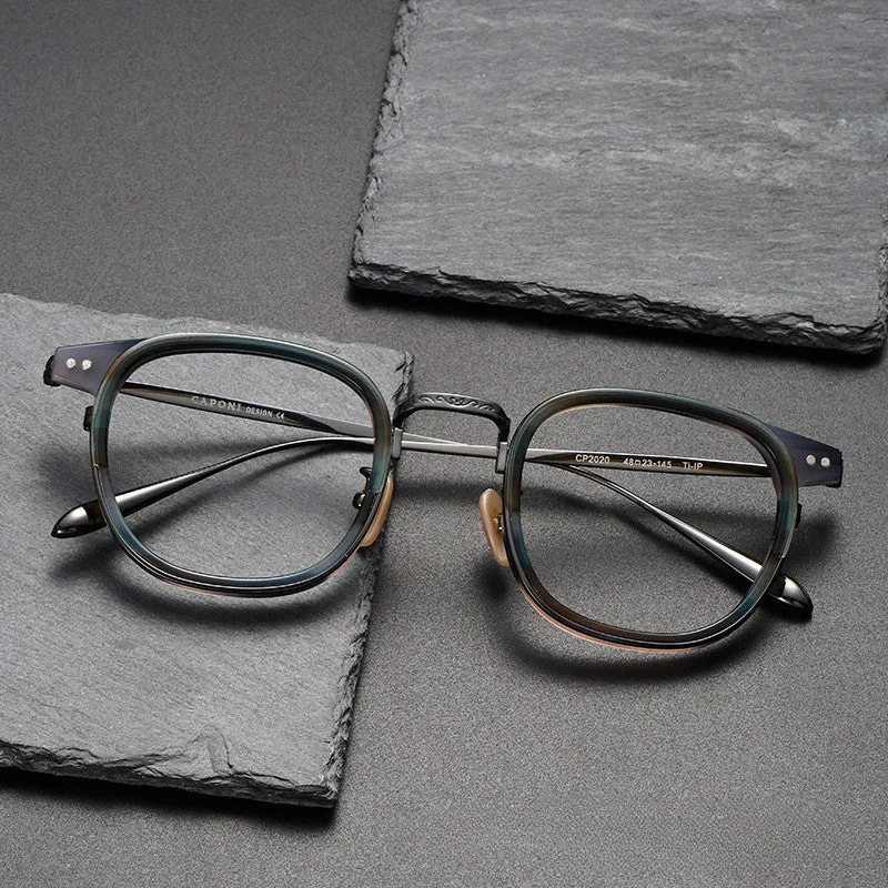 Elior Titanium Vintage Square Eyeglasses Frames