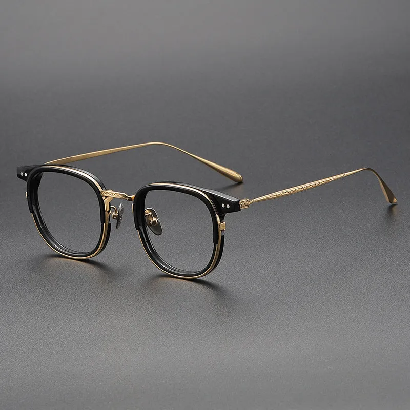 Elior Titanium Vintage Square Eyeglasses Frames