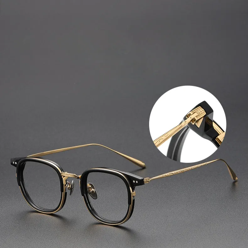 Elior Titanium Vintage Square Eyeglasses Frames