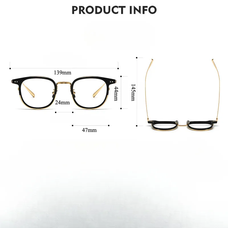 Elior Titanium Vintage Square Eyeglasses Frames