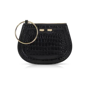 Ellie Bangle in Black Croc