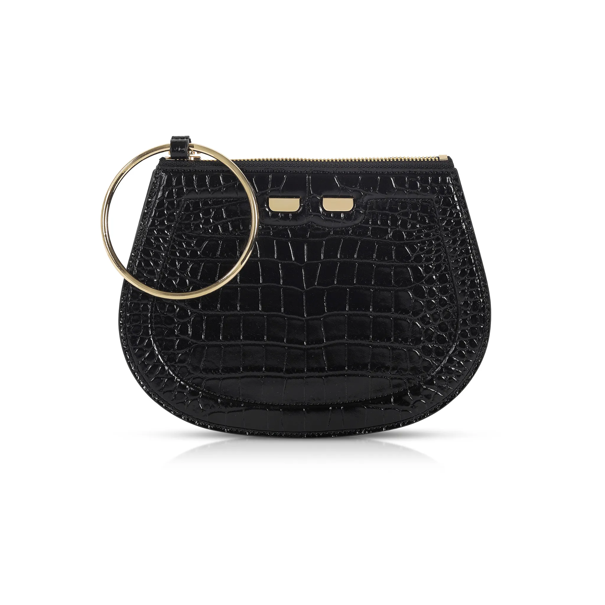 Ellie Bangle in Black Croc