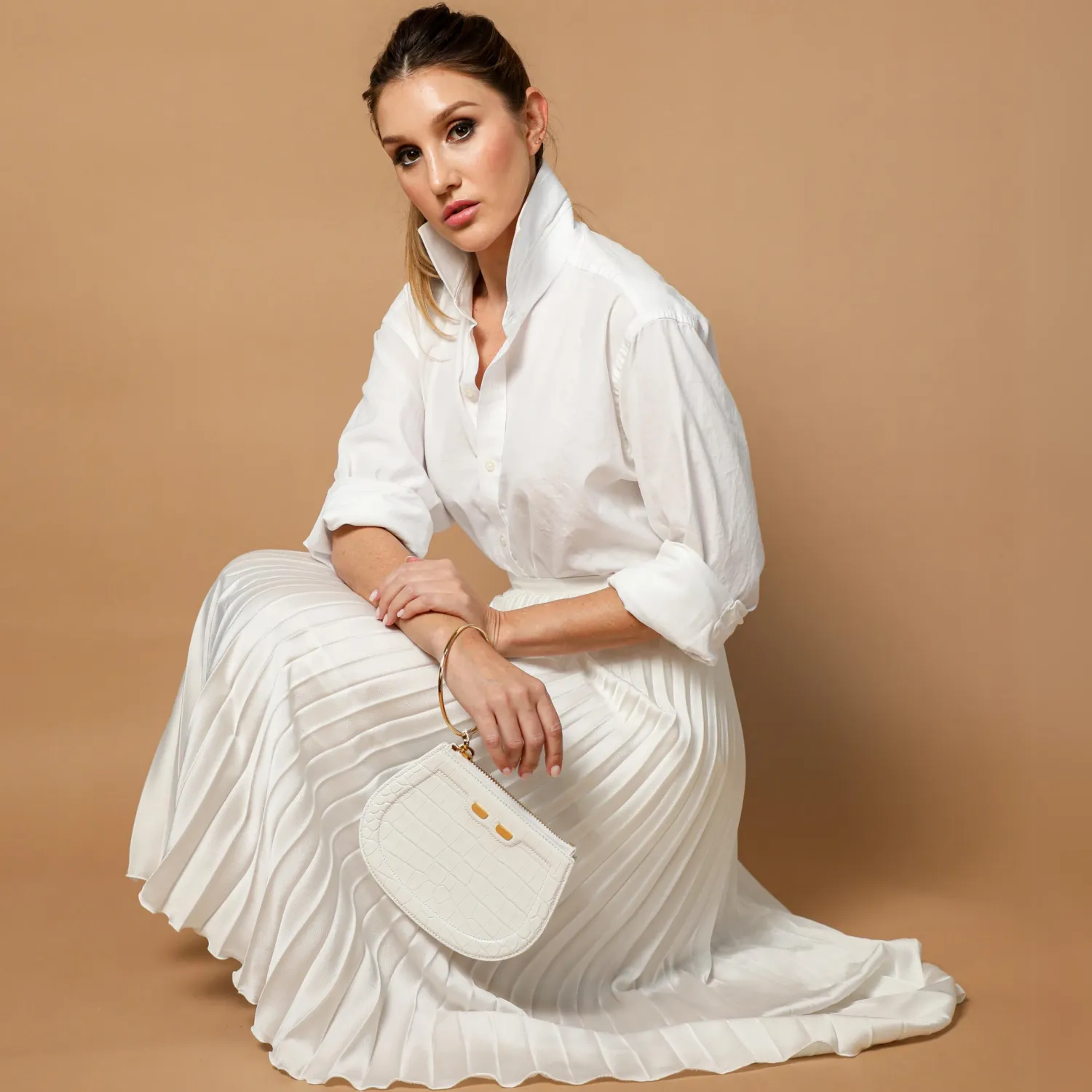 Ellie Bangle in White Lizard