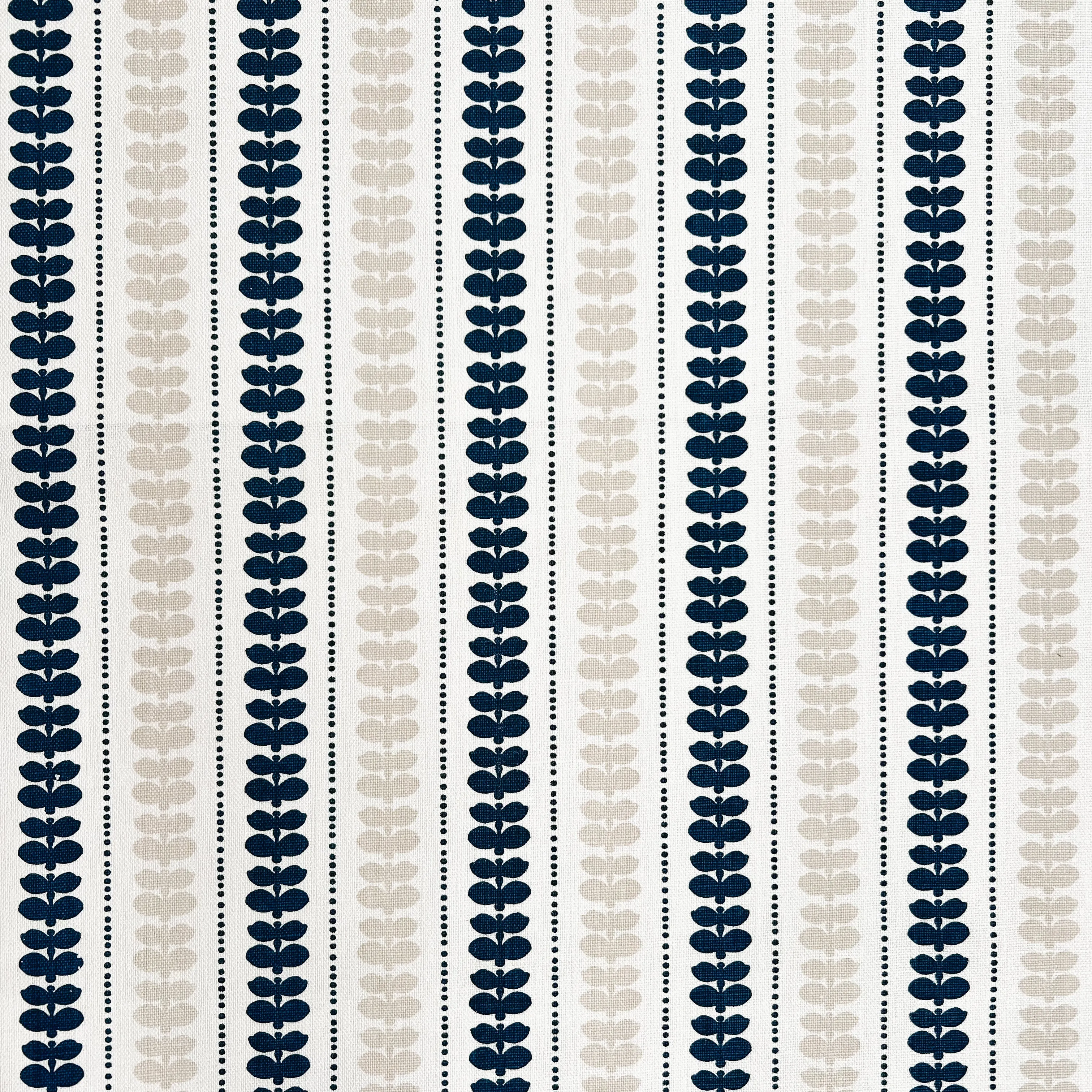 Elodie Double Indigo & Heron on Oyster Fabric