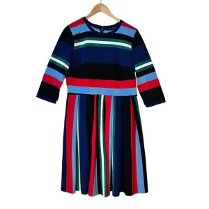 ELOQUII Opposing Striped Knit Dress Womens Sz 16 Career Fit &amp; Flare Indie Retro