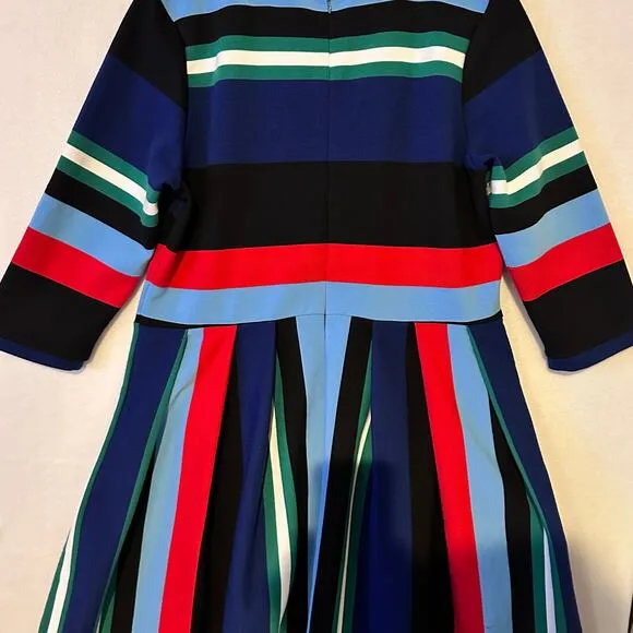 ELOQUII Opposing Striped Knit Dress Womens Sz 16 Career Fit &amp; Flare Indie Retro