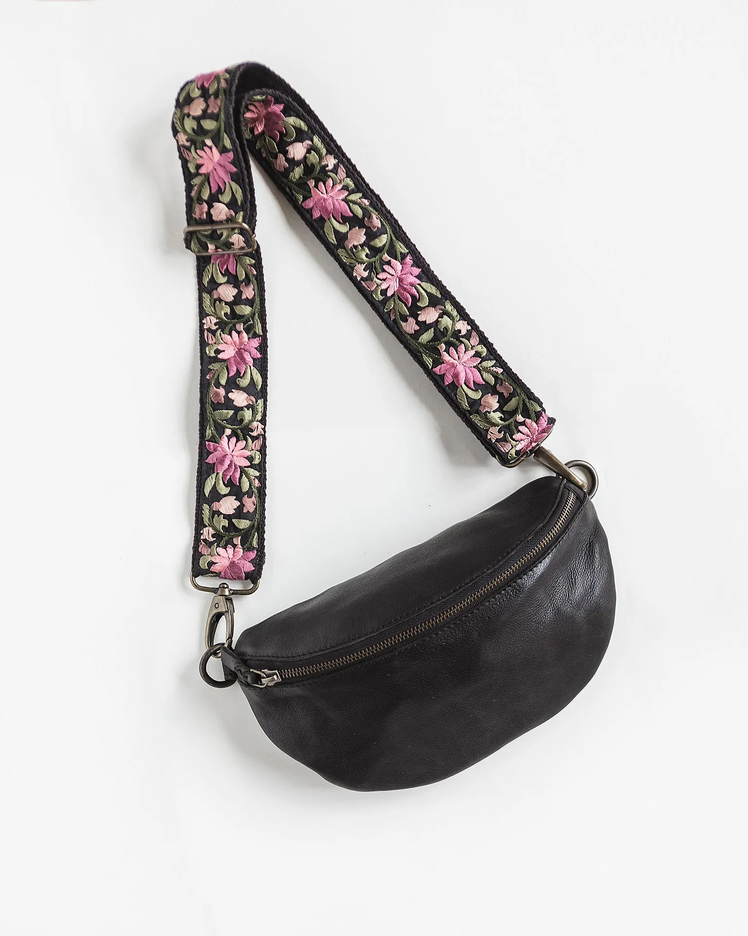 Embroidered Iris Bag Strap