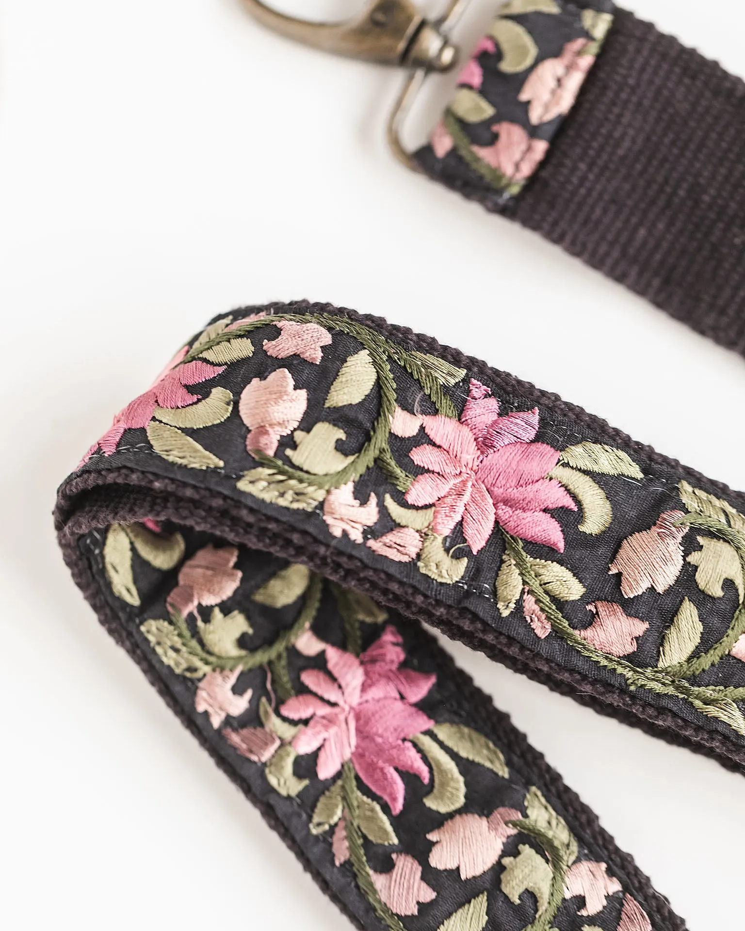 Embroidered Iris Bag Strap