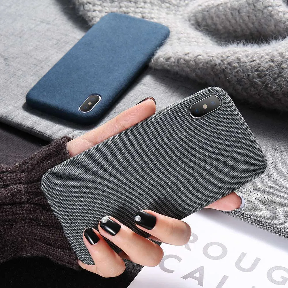 Etui Elegant Cloth Case - iPhone X / XS - Granatowy