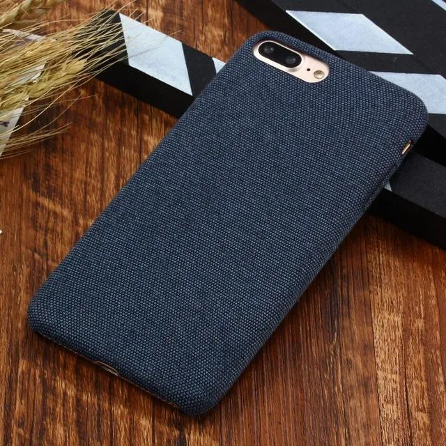 Etui Elegant Cloth Case - iPhone X / XS - Granatowy